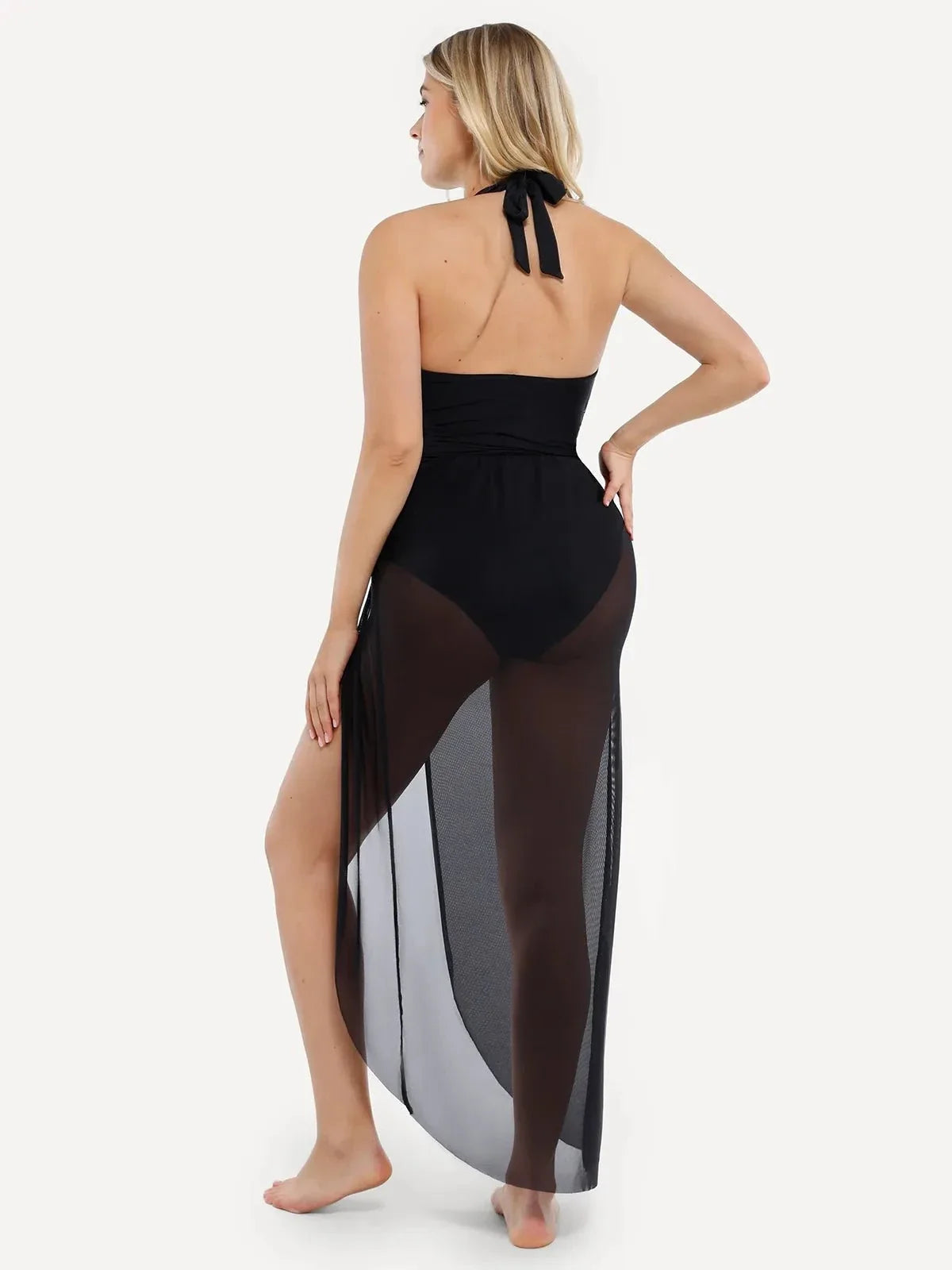 Shapewear Halter Tummy Control Swimsuit And Cover-Up Set